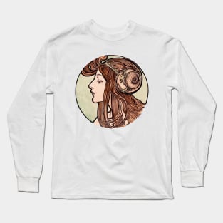 Alphonse Mucha - Stained Glass Long Sleeve T-Shirt